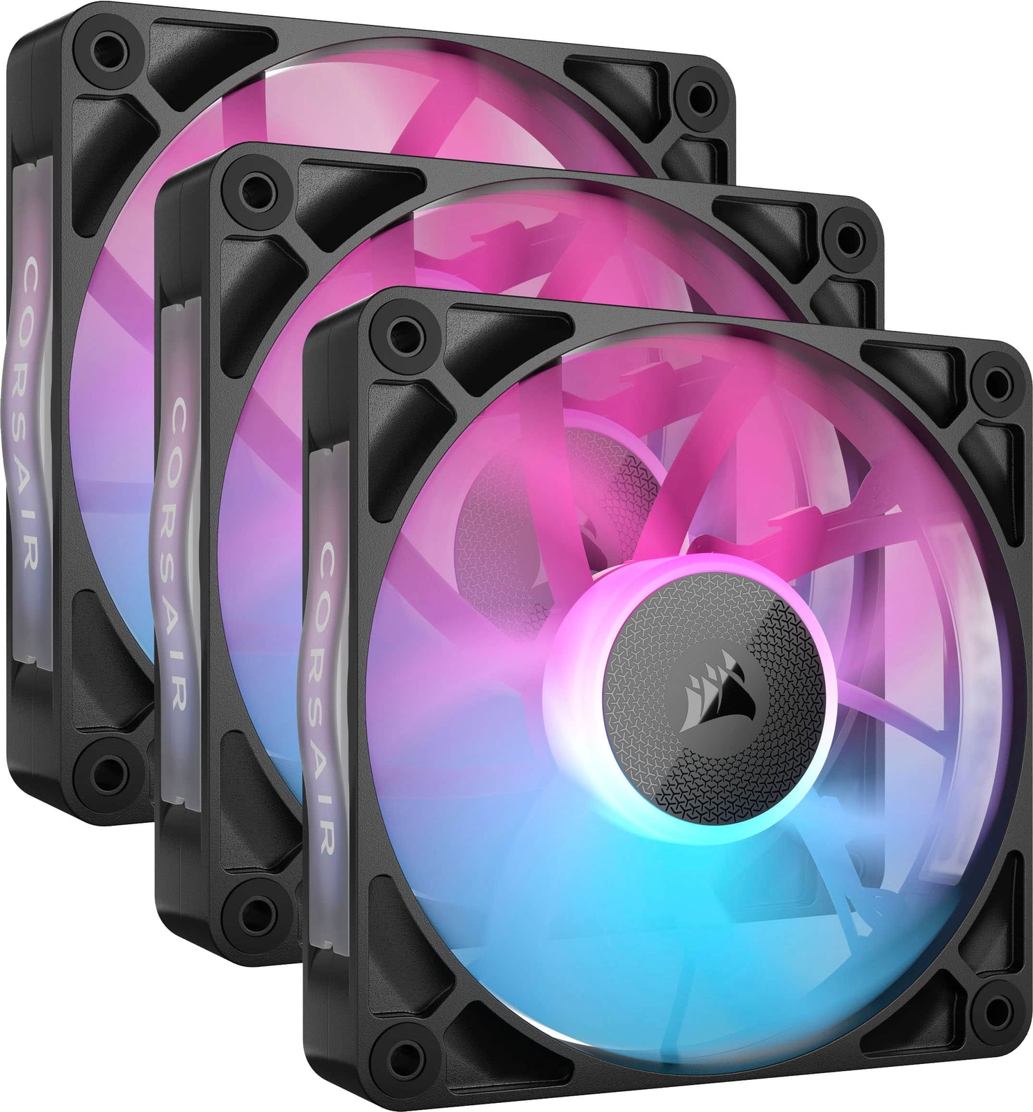 CORSAIR – iCUE LINK RX120 RGB 120mm PWM Computer Case Fan Starter Kit (3-pack…