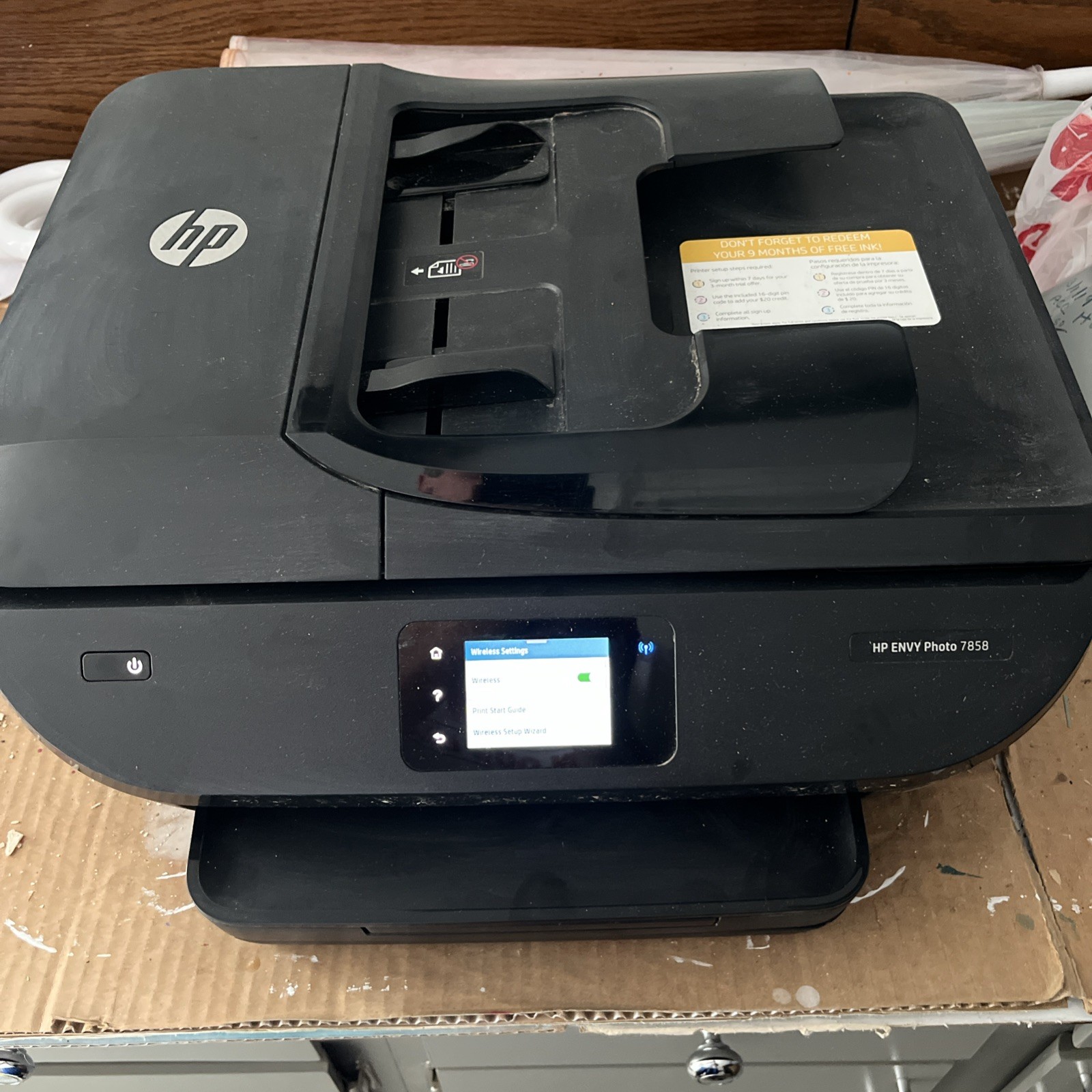 HP Envy Photo 7858 All-in-One Inkjet Printer / No Ink / Fully Tested / Working