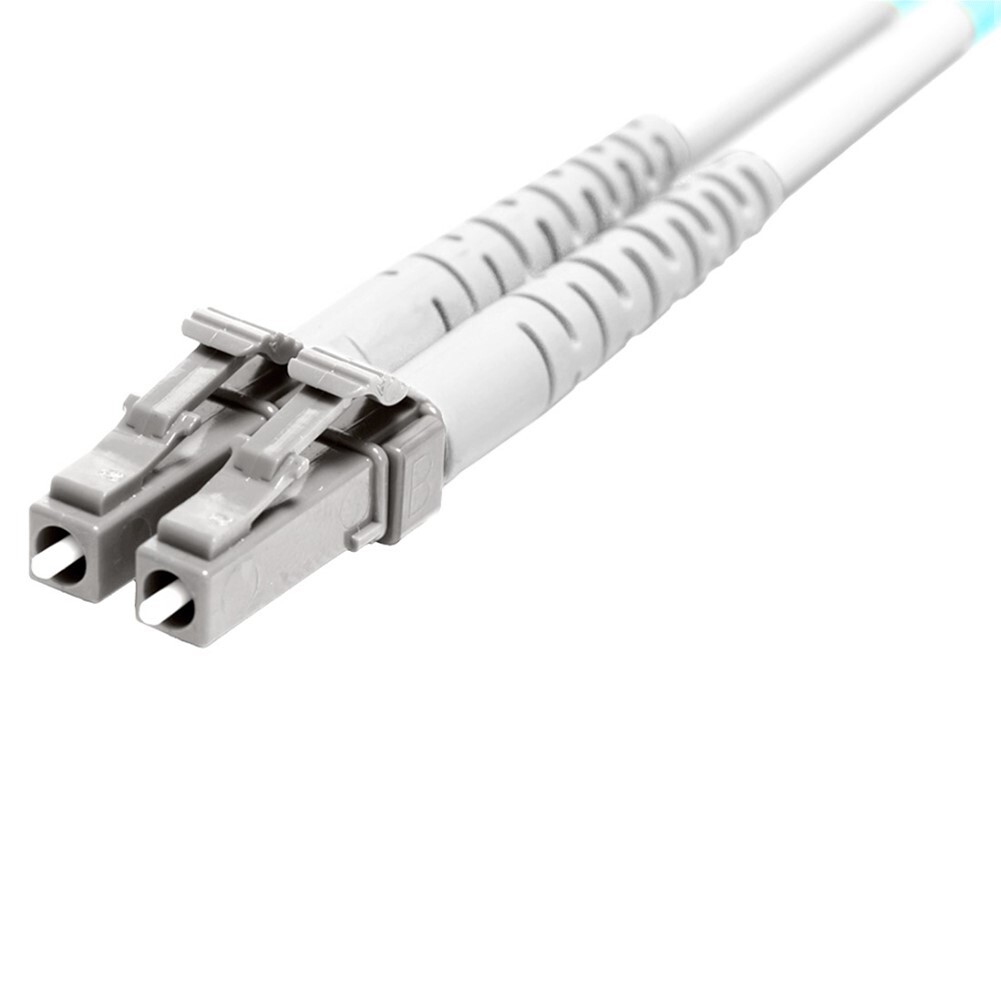 0.5M LC to ST UL OM4 50/125 Duplex Multi-Mode Fiber Optic Patch Cable OFNR Aqua