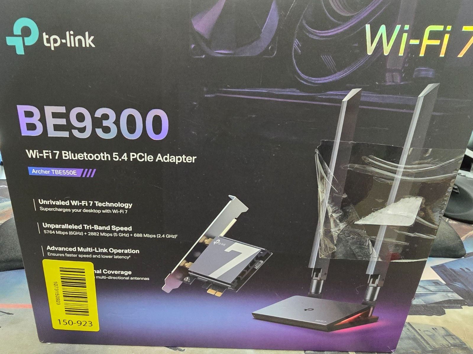 TP-Link WiFi 7 BE9300 PCIe WiFi Card for Desktop PC (Archer TBE550E)