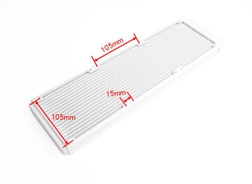 FreezeMod G1/4″ 360mm Aluminum Radiator 27mm Thick for PC Water Cooling White