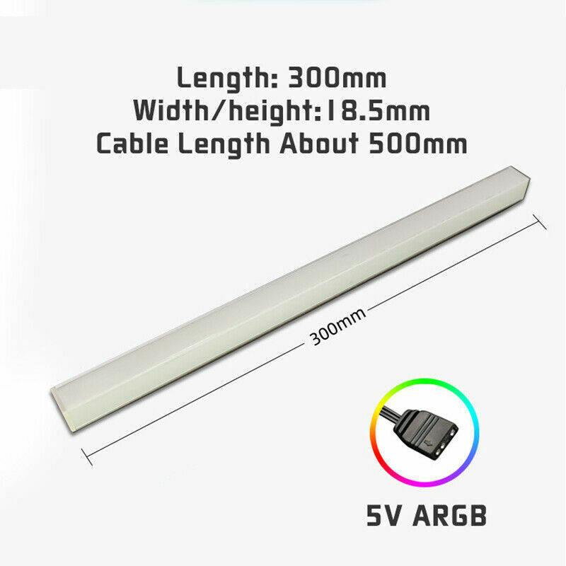 30cm 5V 3Pin ARGB LED Lamp Bar PC Computer Case Aluminum Magnet Chassis Light