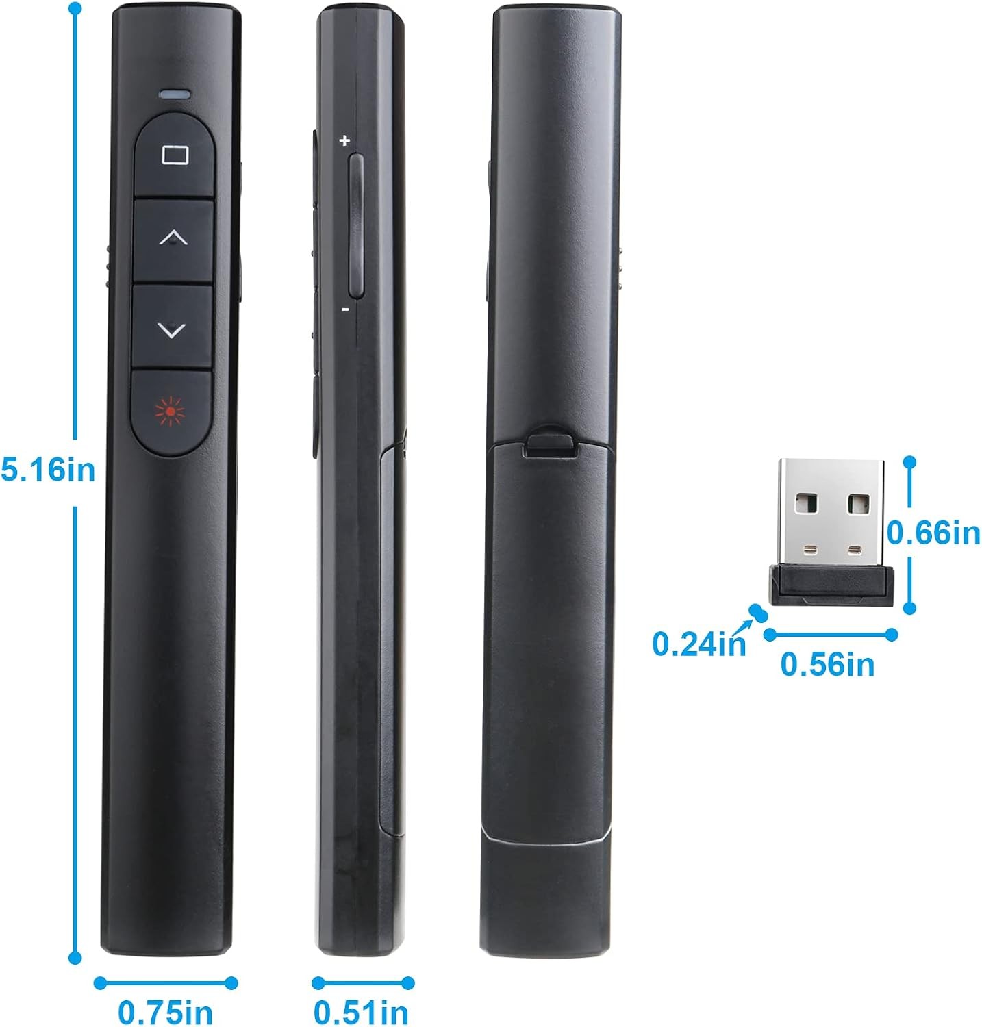 Wireless Presenter Remote Clicker for PowerPoint Keynote Mac PC Laptop