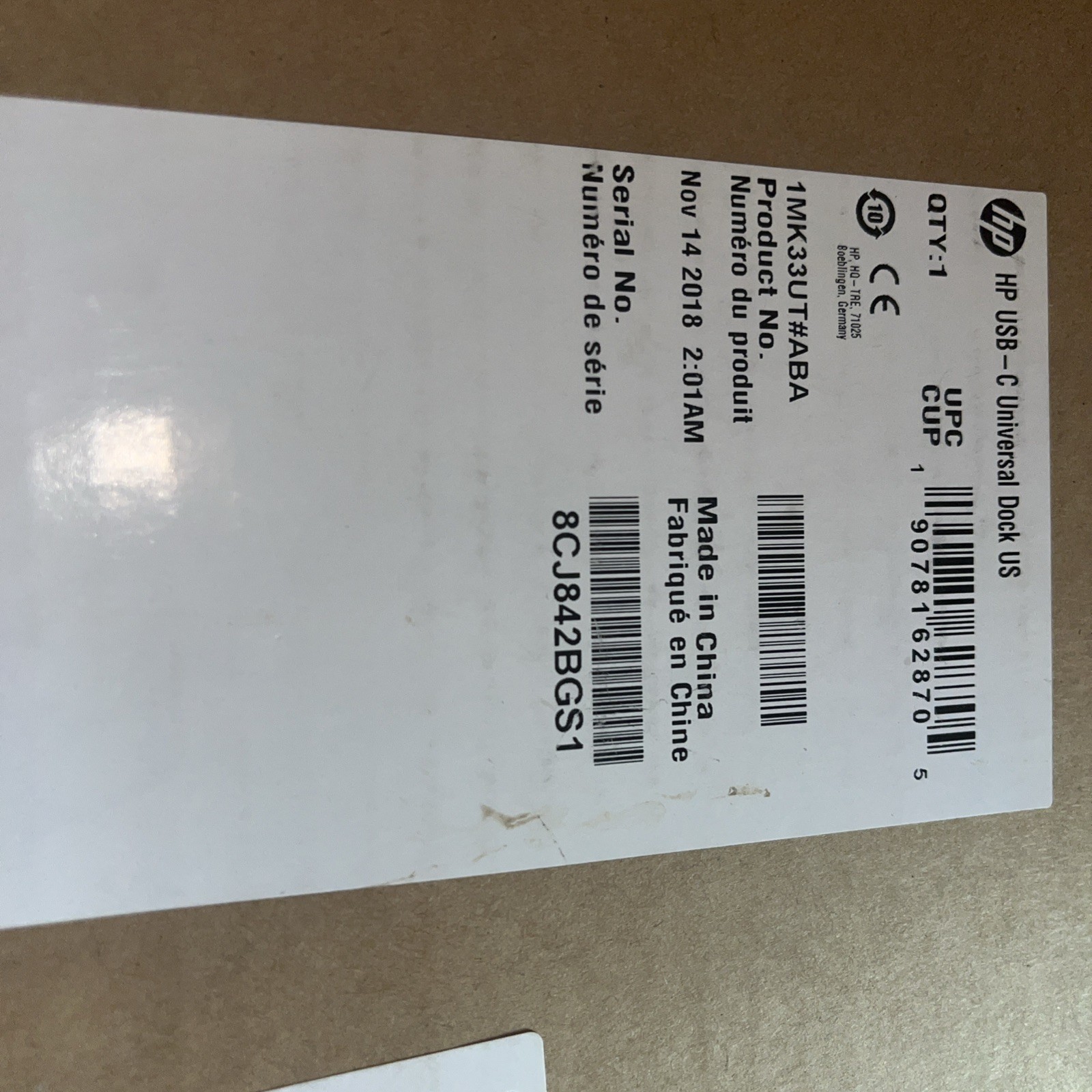 HP 1MK33UTABA Docking Station