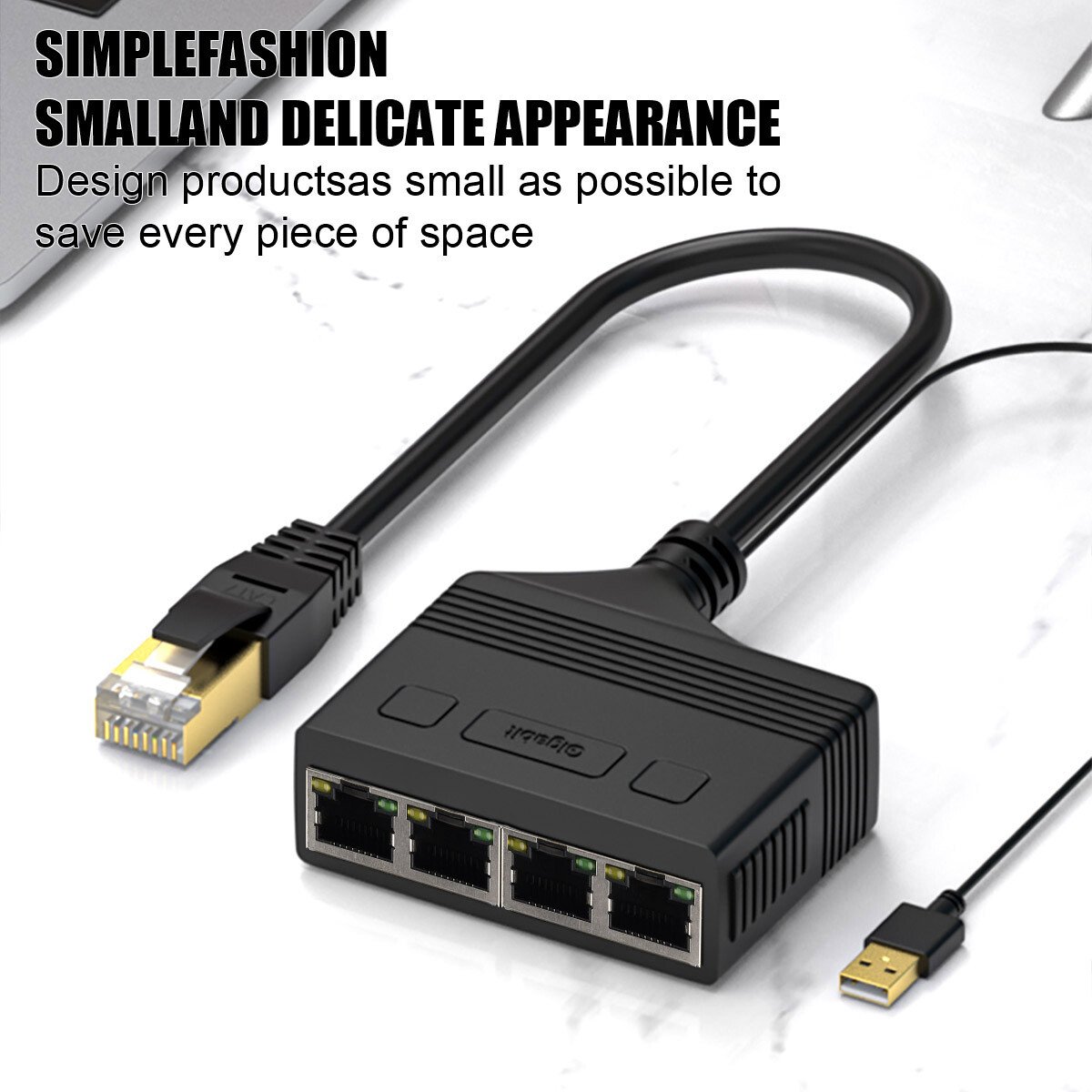 RJ45 interface One-to-four-wire adapte 1000Mbps Cat8 Cat7 Cat6 Cat5 Cat5e 5V 1A