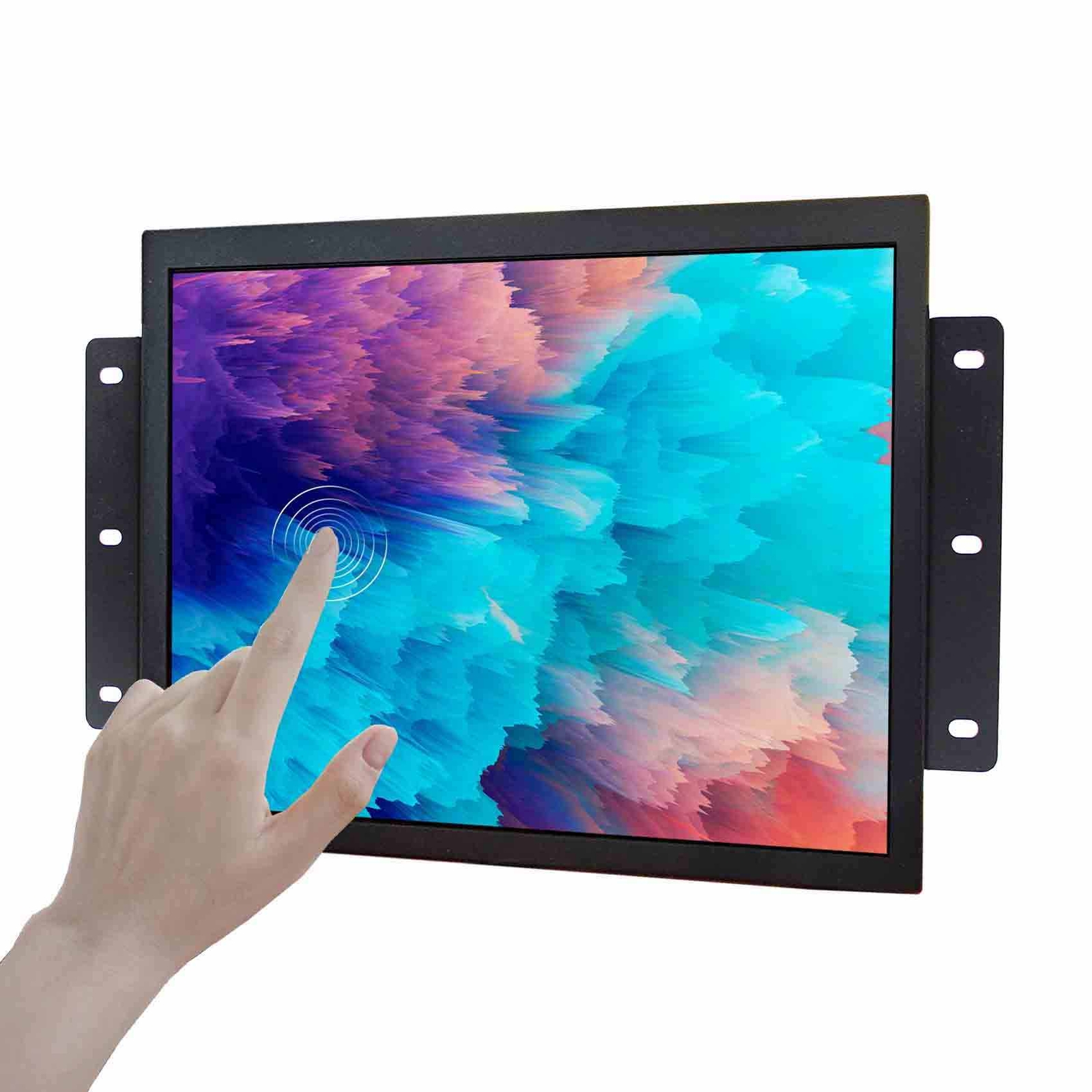 12.1in 1024×768 Capacitive Touch LCD Monitor Metal Case Black Industiral Monitor
