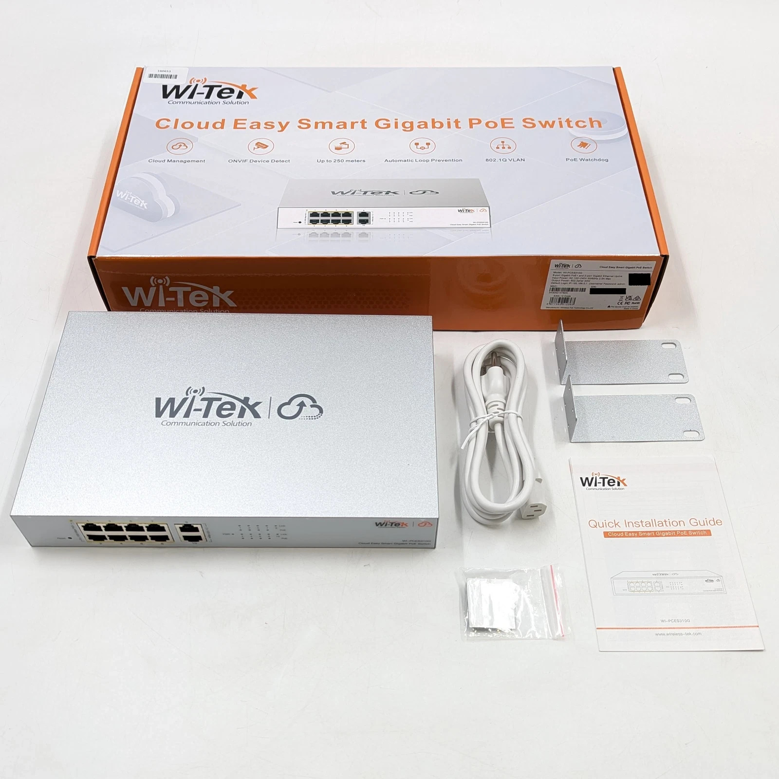 WI-TEK WI-PCES310G 10 Ports PoE+ Cloud Switch 1000Mbps – New