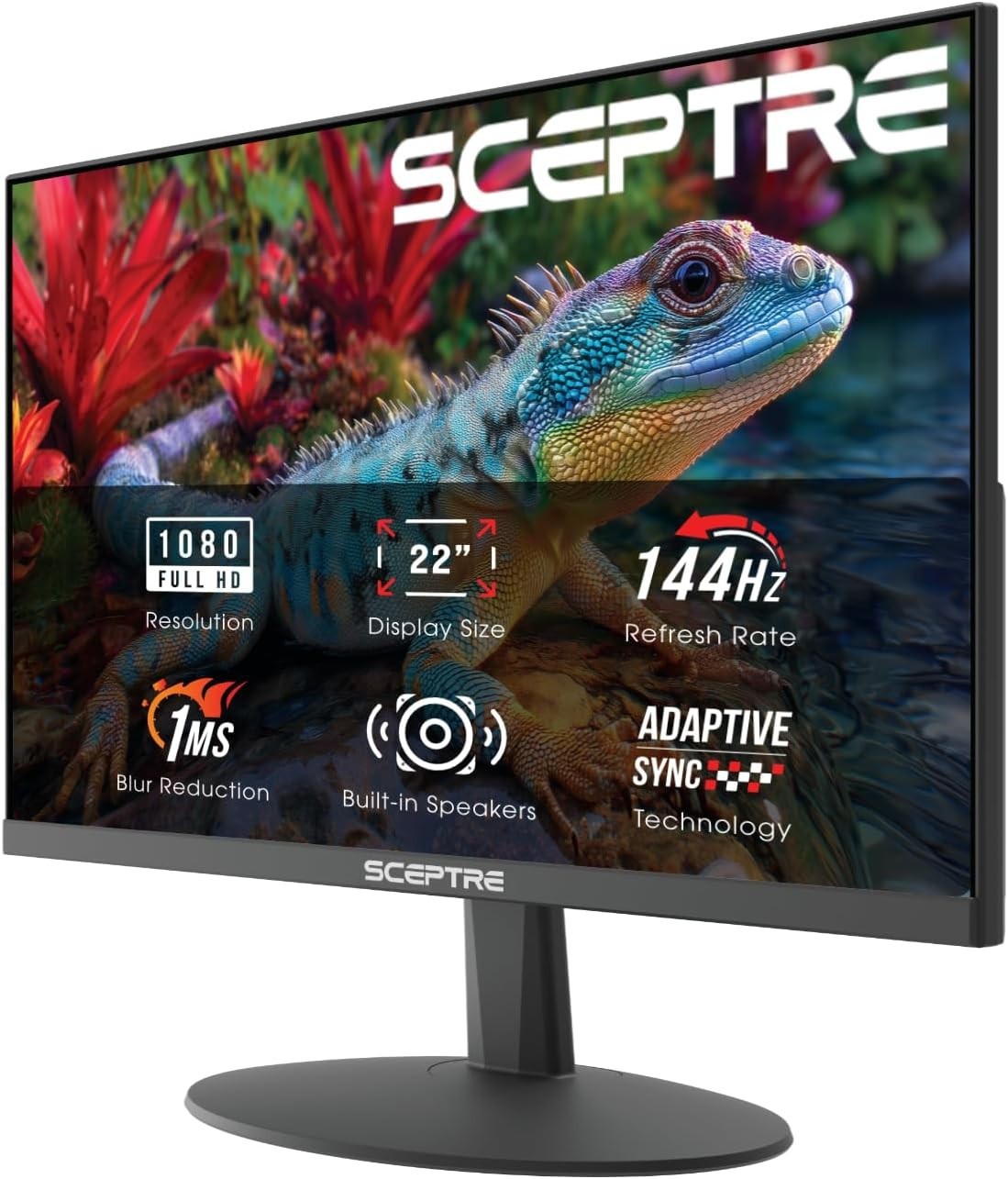 22-Inch Gaming Monitor FHD 1080p 144Hz HDMI DisplayPort Built-in Speakers