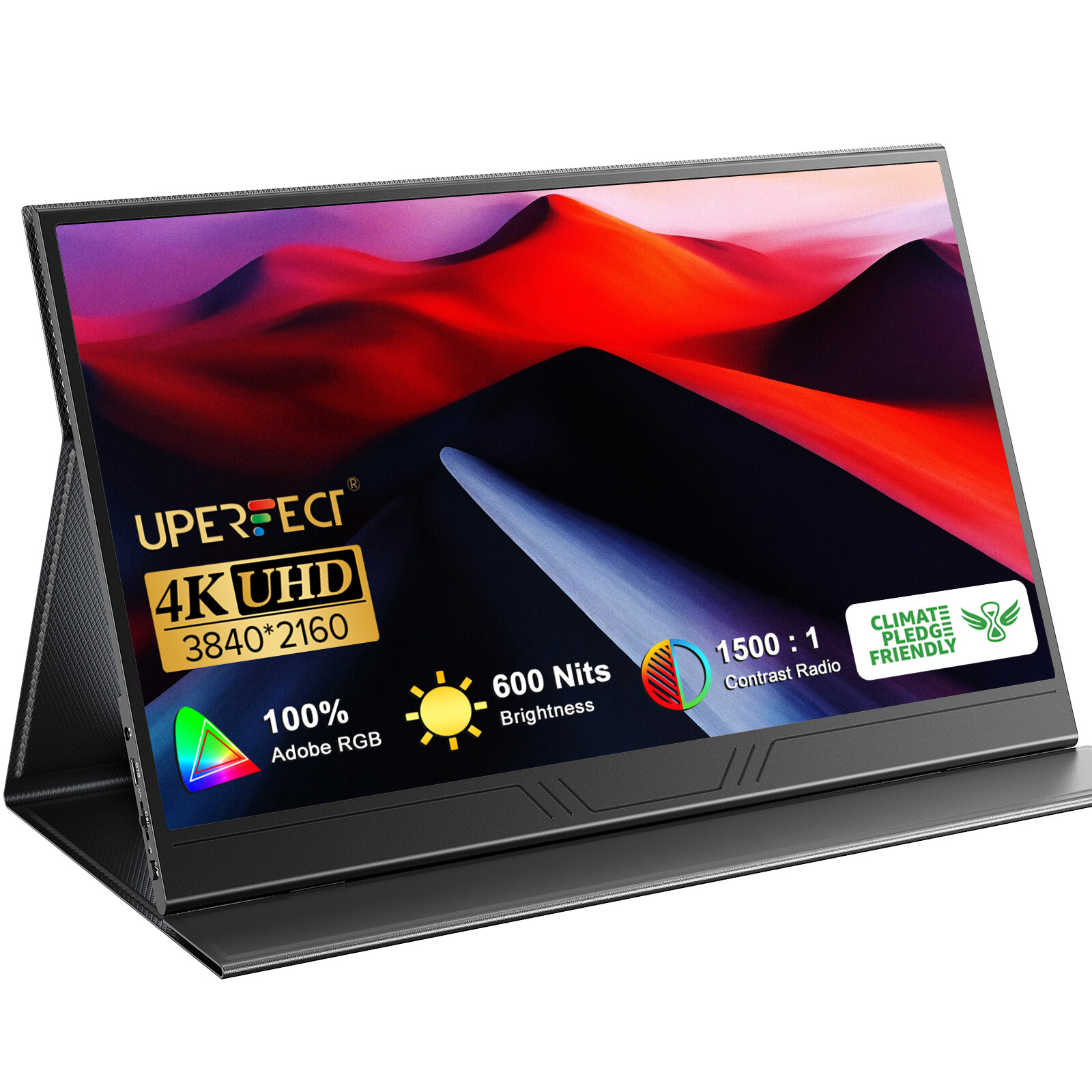 UPERFECT 15.6″ 4K Portable Monitor 3840×2160 HDMI USB C Laptop Monitor 600nits