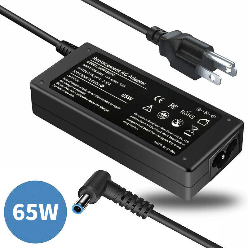 AC Input: 100-240V 50-60Hz, Output: DC 19.5V 3.33A 65W Blue Tip Laptop Charger