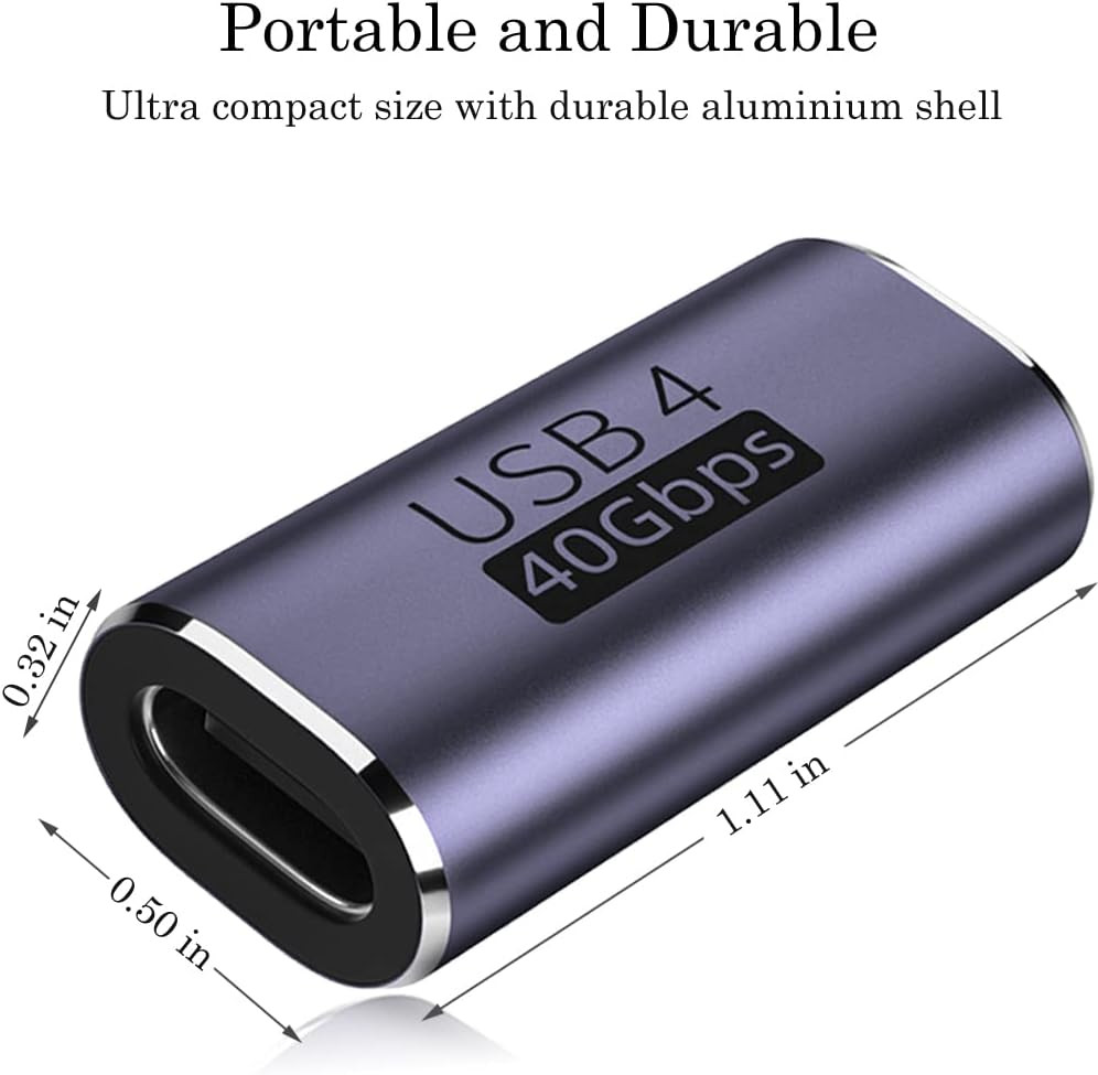 USB C Coupler (2 Pack), USB Type C Female to Female Adapter Extender Compatible