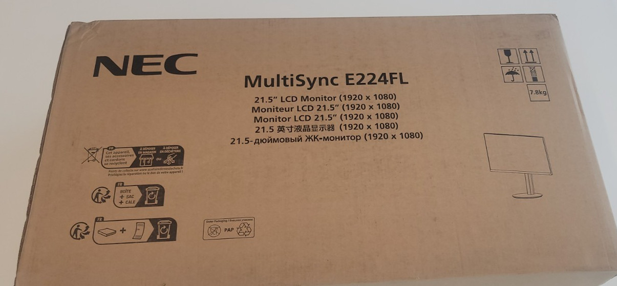 NEC MultiSync E224FL 22″ Built-In Speakers Widescreen IPS Monitor