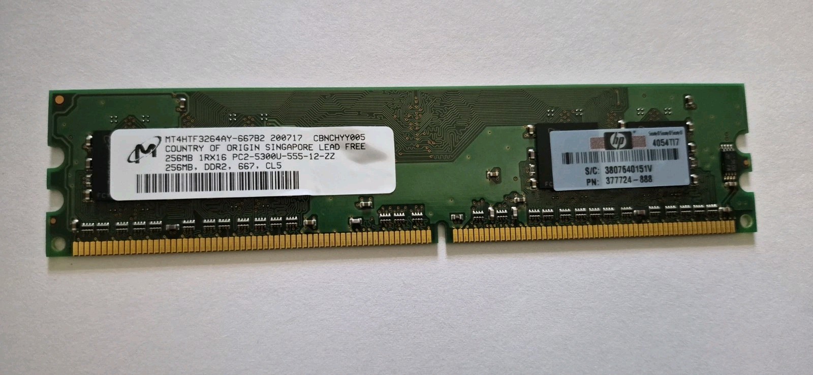 Lot Of 18 Brand New Micron 256mb 1rx16 PC2-5300 Memory MT4HTF3264AY-667B2