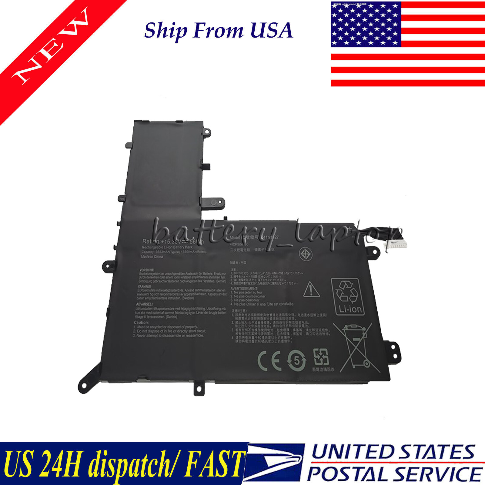 B41N1827 Battery for Asus ZenBook Flip 15 UM562IQ Q507 Q507IQ Q526 Q526F Q526FA