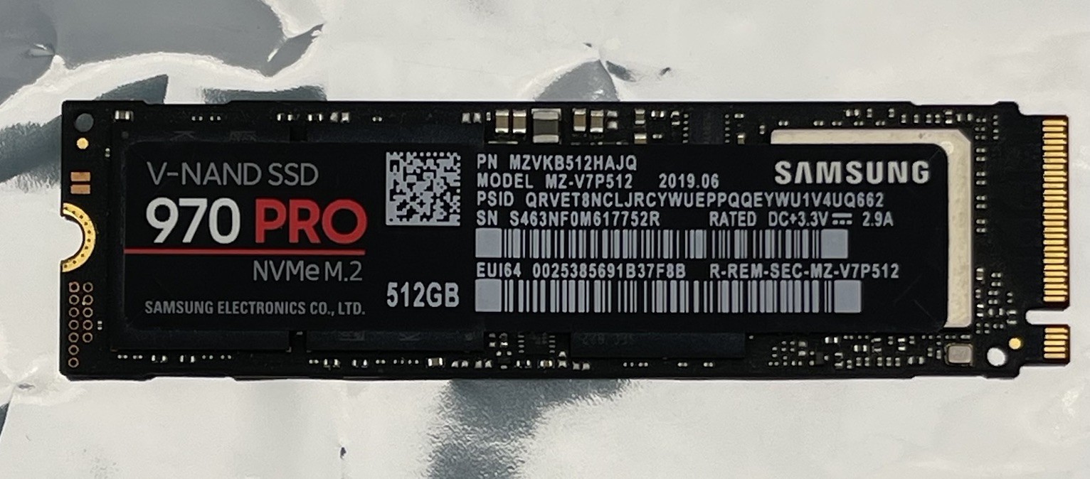 Samsung V-NAND SSD 970 Pro NVME M.2 2280 512GB SSD MZ-V7P512 MZVKB512HAJQ
