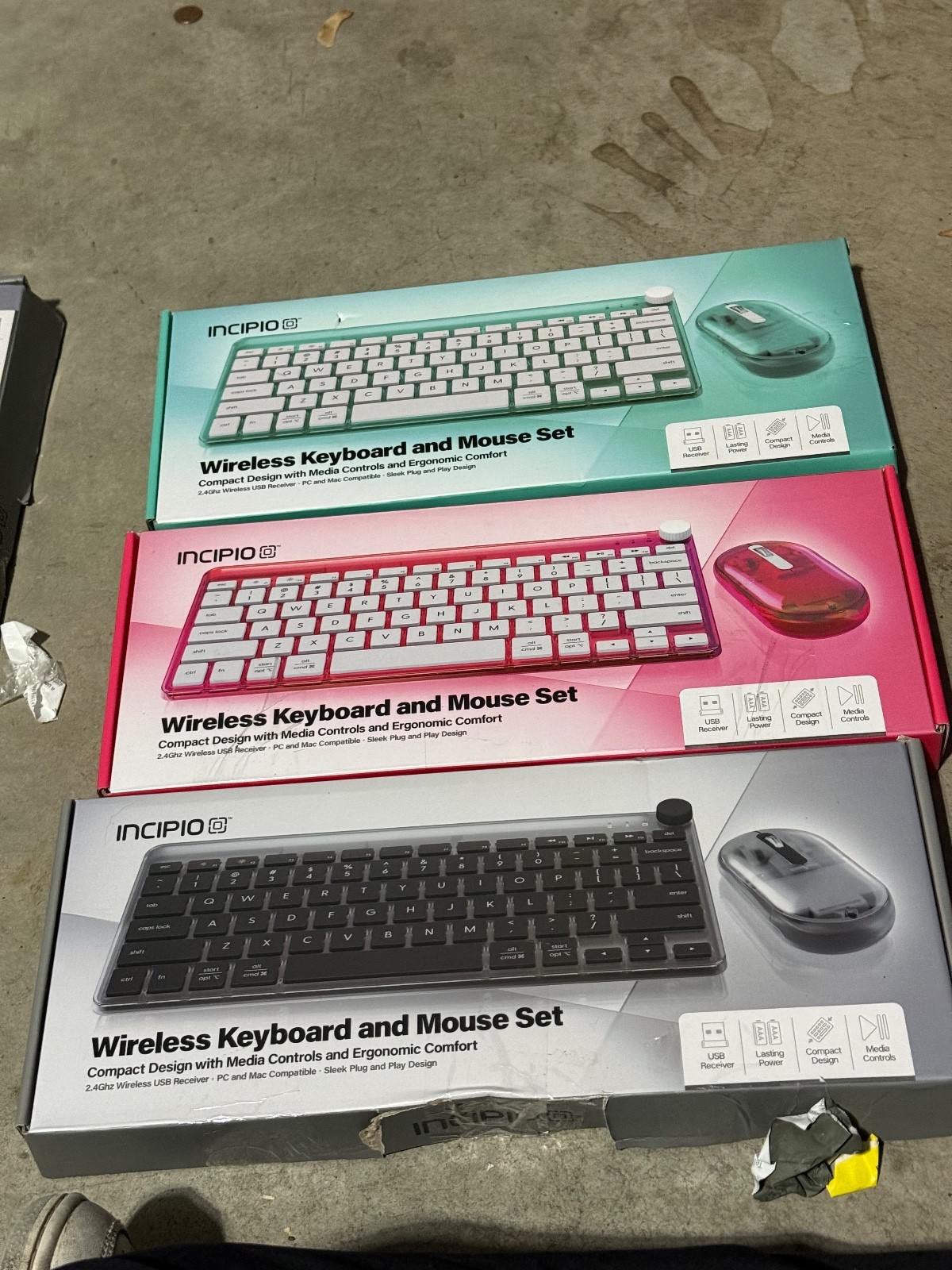 Wireless Translucent Slim Keyboard And Mouse Set 2.4 GHz for PC or Mac BNIB
