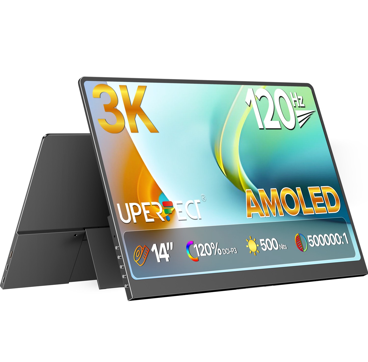 UPERFECT 14″ OLED 2880×1800 3K Portable Monitor 120Hz Gaming Monitor For PS4/5
