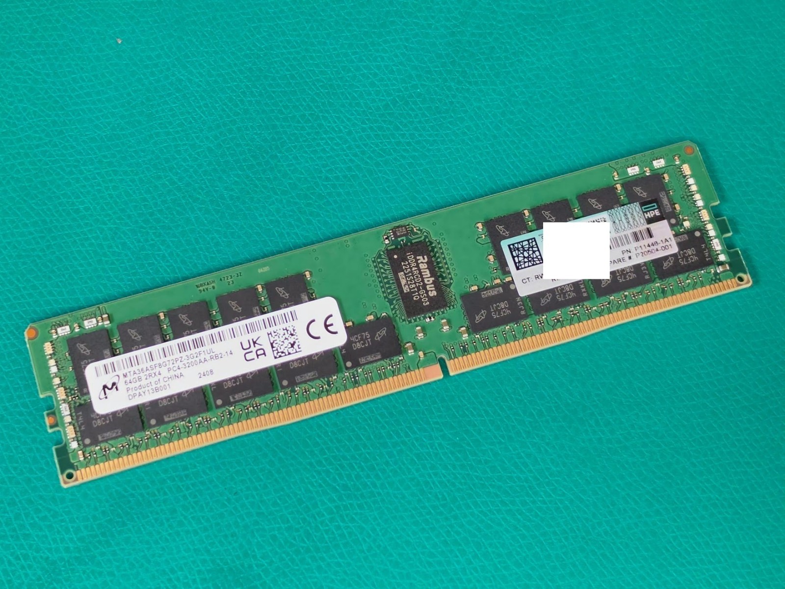 HPE Micron 4RX4 64GB PC4-3200AA P11446-1A1 P20504-001 Server Memory