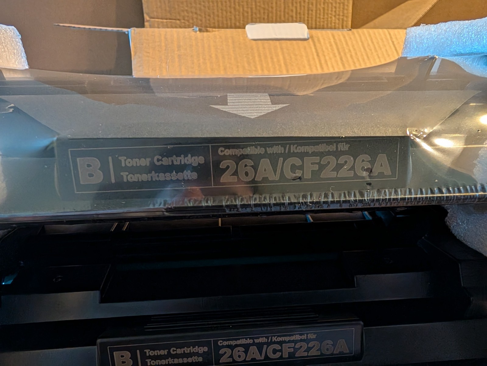 Two (2) HP Laserjet 26A CF226A Black Laser Toner Ink Cartridges High Yield