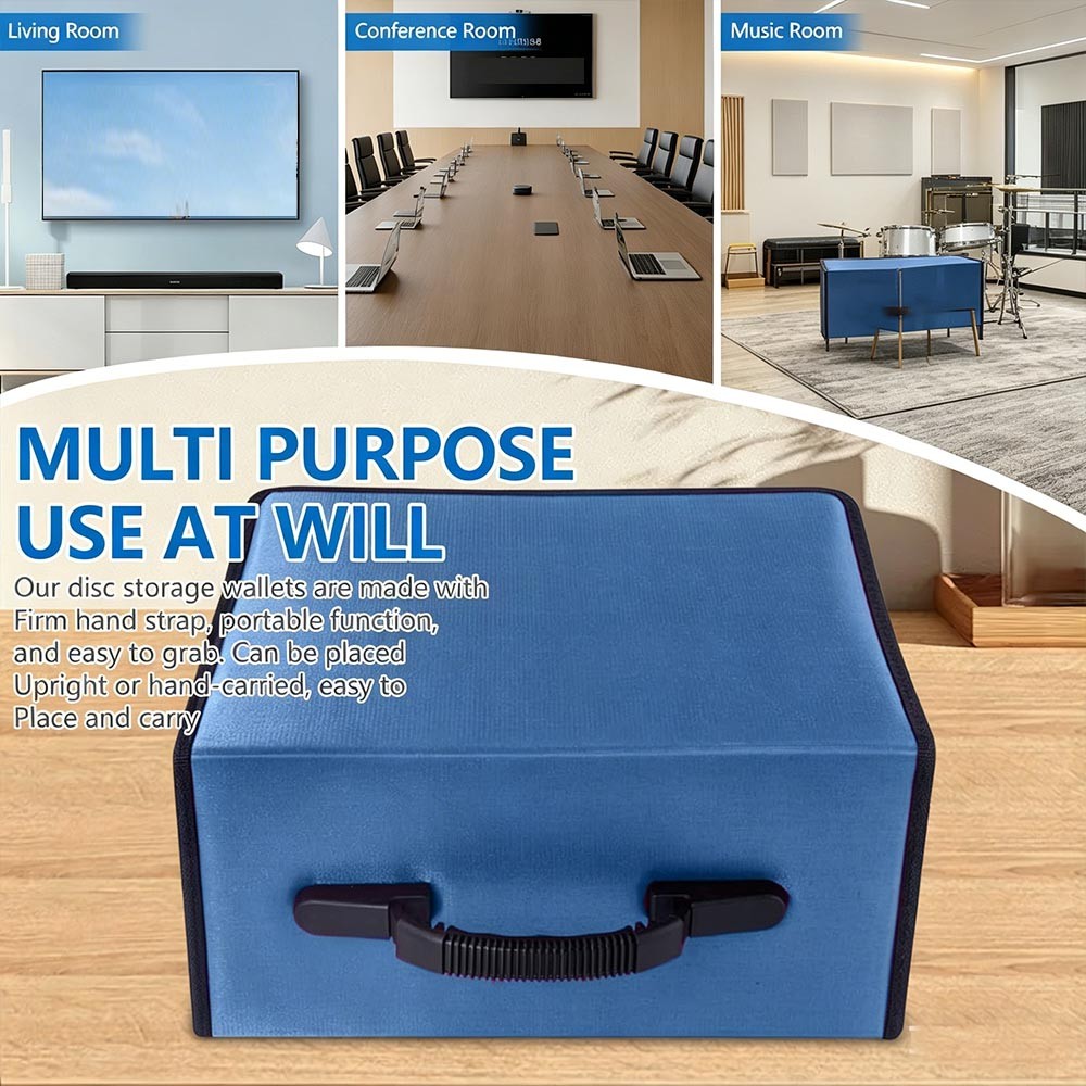 400Disc CD DVD Storage Case Black Media Organizer Album Holder Wallet Bag Blue