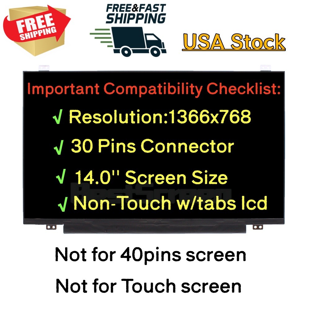 14” NT140WHM-N31 Replacement LED LCD Screen for Laptop LED HD 1366×768 Display