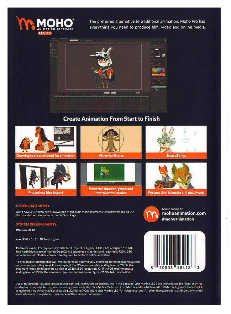 Moho Pro 13.5 – Professional Animation, PC & Mac – New Retail Box with Bonus