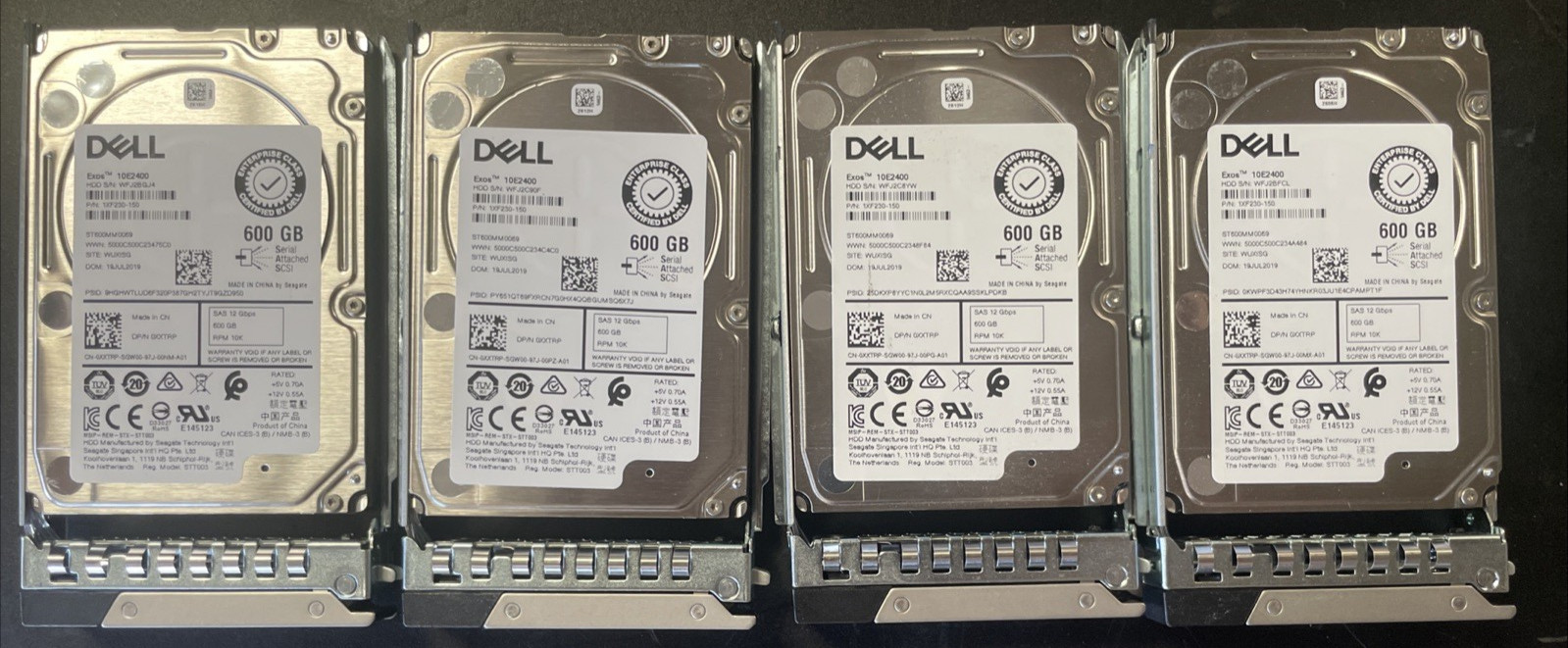 LOT OF 4 – DELL 0XXTRP – 600GB – SAS 12Gbps – RPM 10K