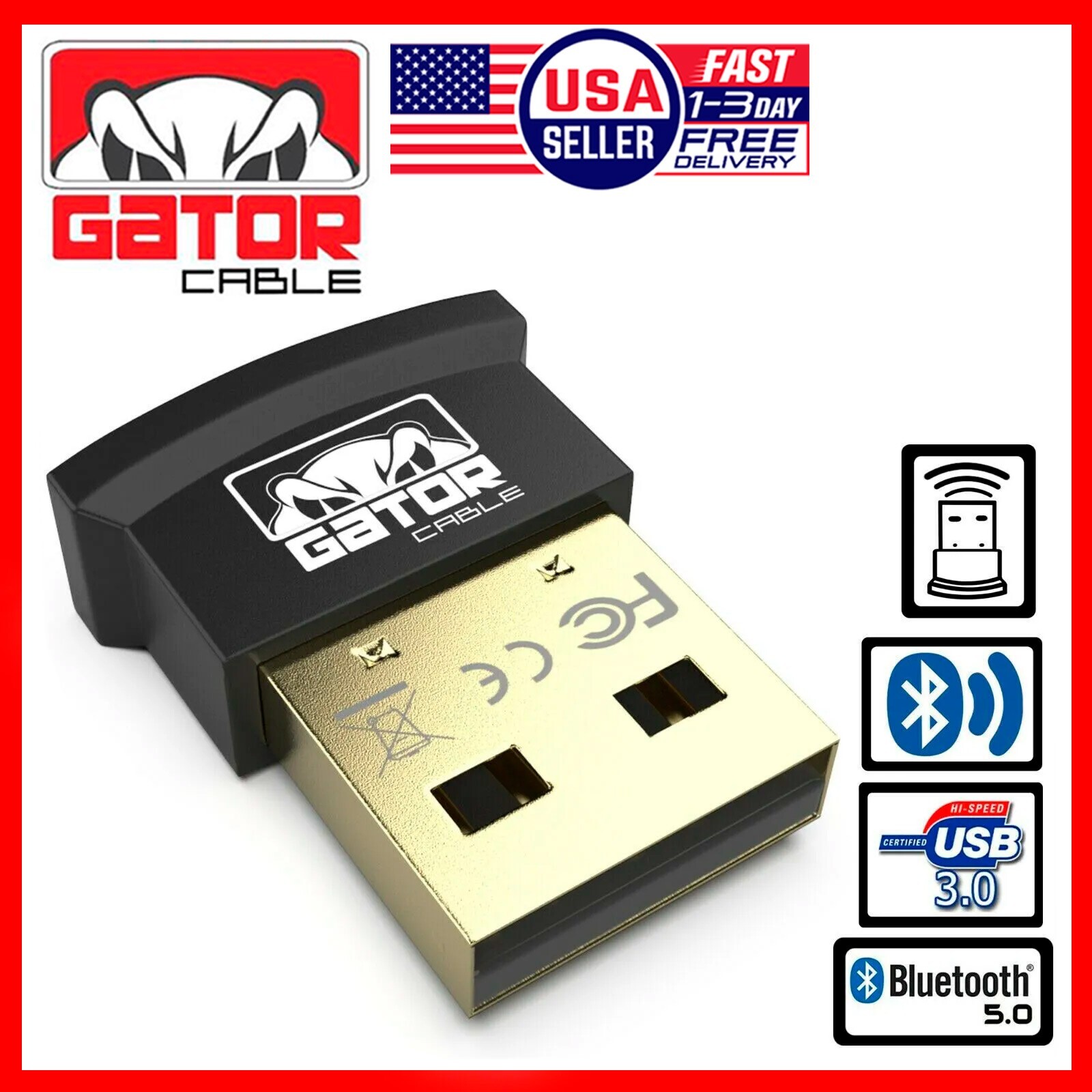 USB 3.0 Bluetooth 5.0 Dongle Adapter Wireless Receiver for PC Laptop NoteBook