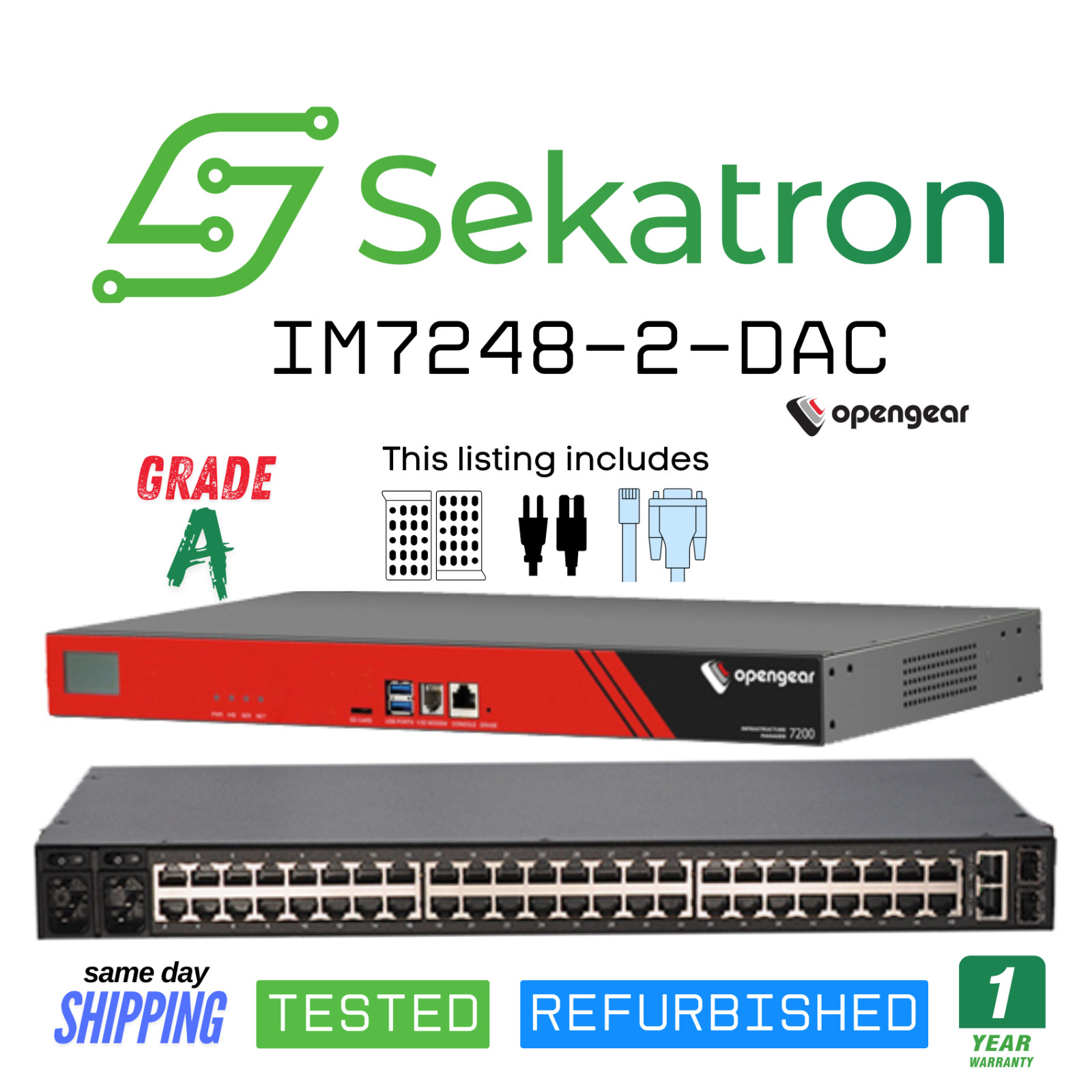♻️ Opengear IM7248-2-DAC 48-Port Console Server w/ Remote Management ⚡Fast Ship