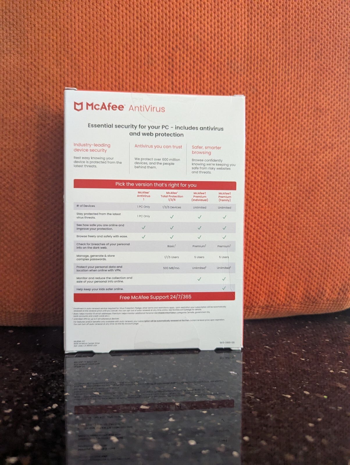 McAfee AntiVirus for 1 User Windows Product Key Card (MAB21EST1RAAM)