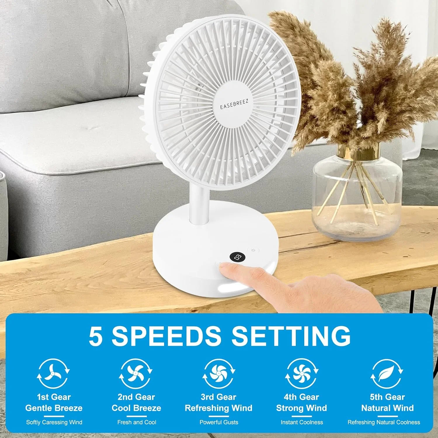 Personal Desk Fan, Cools Quickly, Quiet and Powerful Adjustable Tilt Small Fan,
