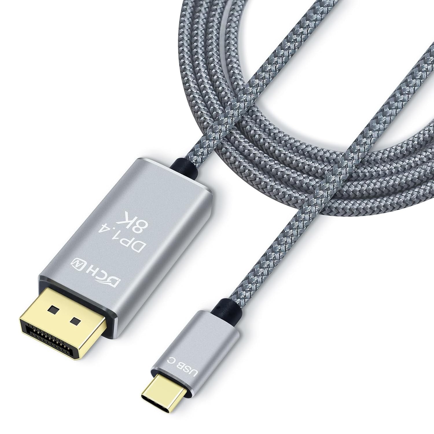 8K USB-C to DisplayPort Cable 6-Foot 4K@144Hz 8K@60Hz 5K Nylon Braided DP Cord