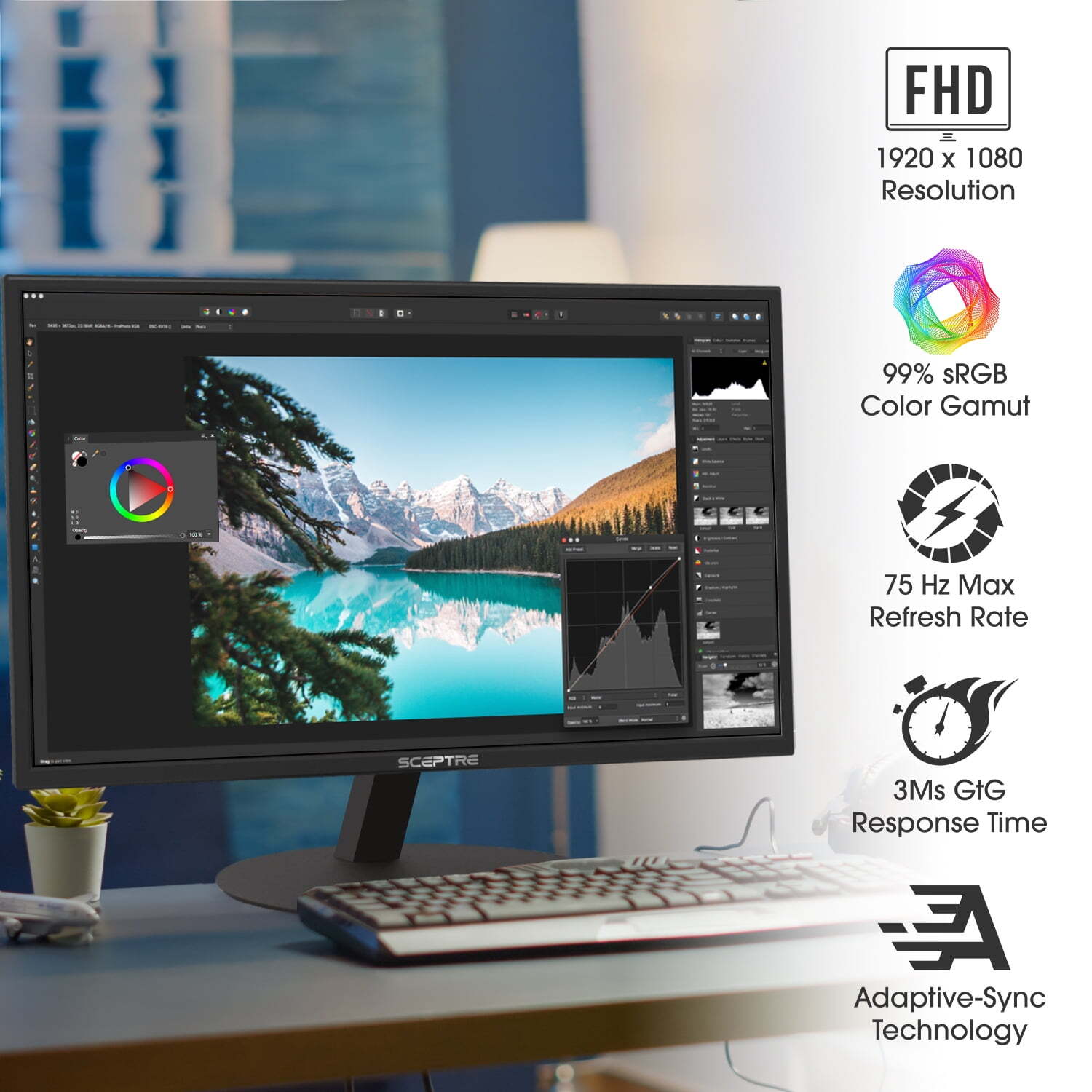 Sceptre E275W-1920 27-inch Wide Screen LED Monitor (with built-in speakers)