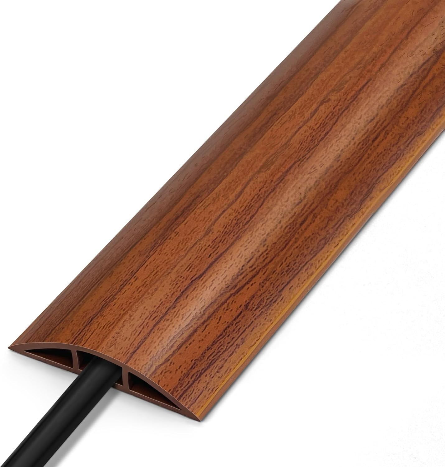 Elegant Walnut Wood Floor Cord Cover – Safety & Style