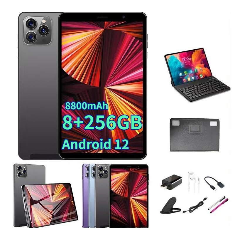 Android 12 10 inch Tablet 8GB RAM 256GB ROM With Keyboard SIM Card Slot WiFi 5
