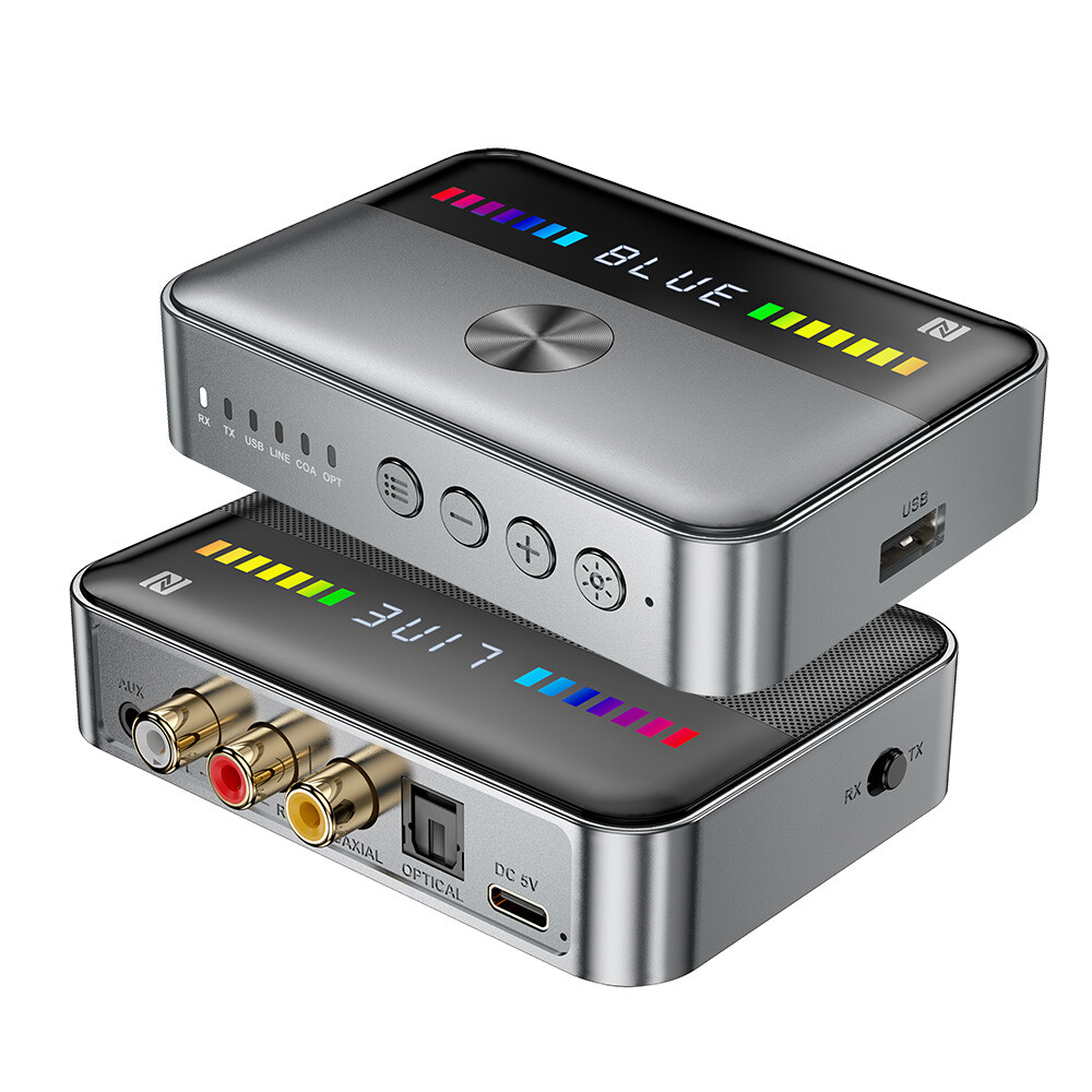 Bluetooth 5.3 Transmitter Receiver 3.5mm AUX RCA TV Home Stereo Audio Adapter US