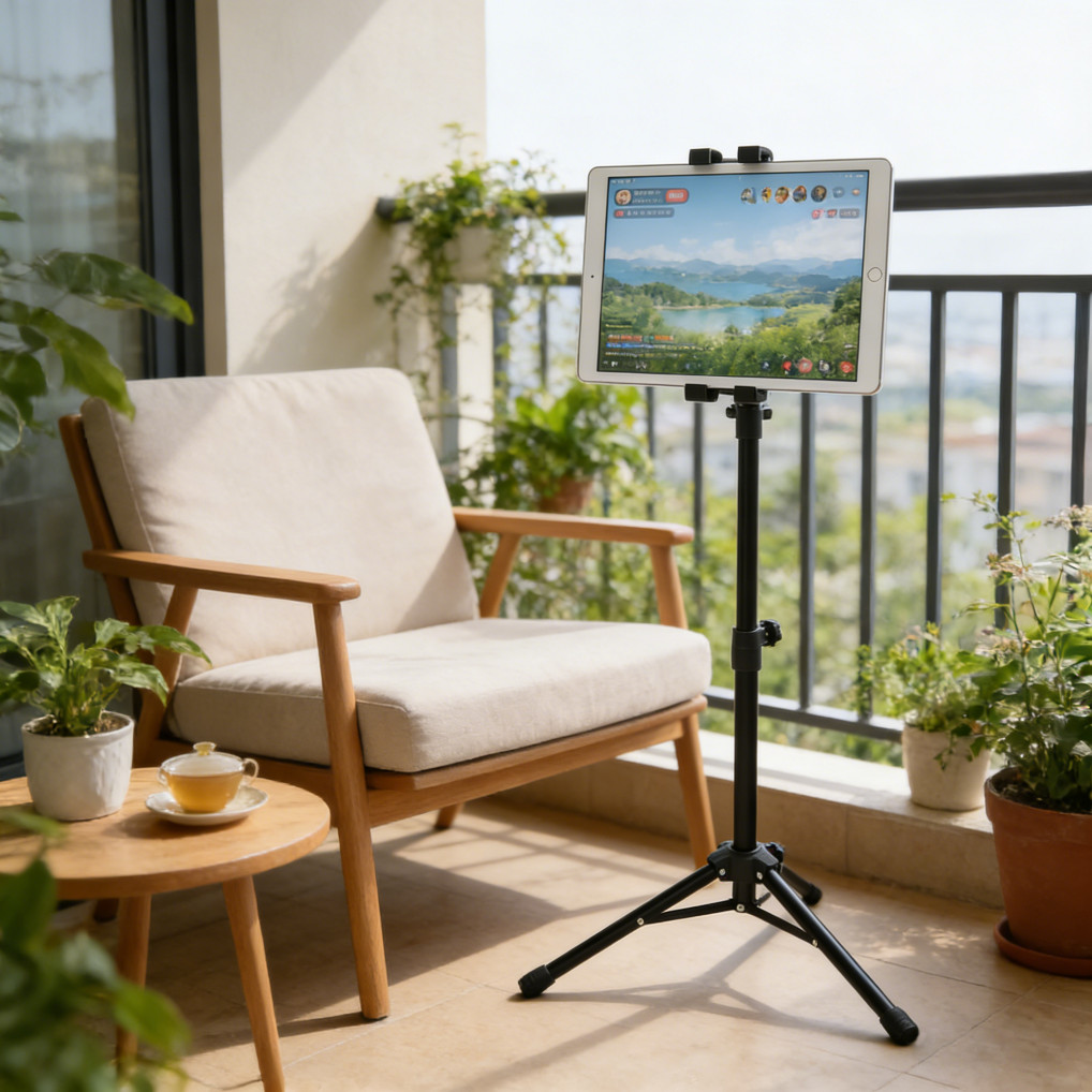 Strong Floor Bed Stand Tripod Mount Holder for Phone IPAD Pro 4.5”-12.9” Tablet