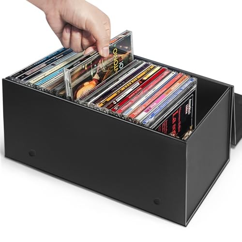 CD Storage Box, CD Holder Store 30 Jewel Cases, Disc Holder Media Storage
