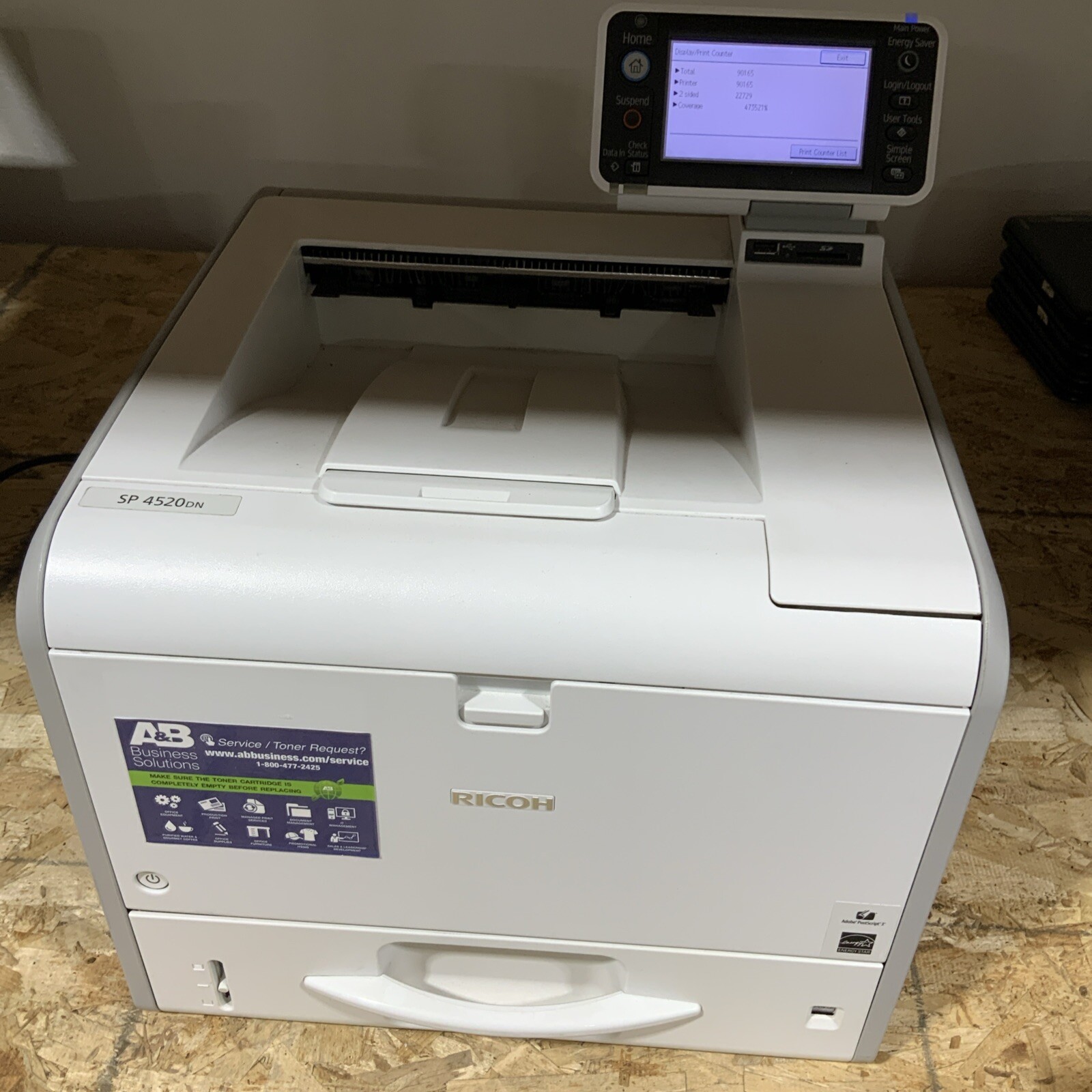 Ricoh SAVIN SP 4520dn Monochrome USB/Network Duplex Laser Printer 91K Pages