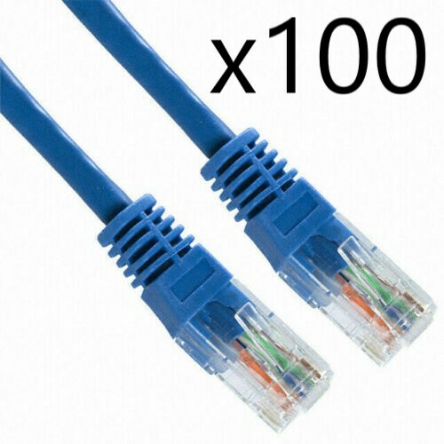 100 Pack Lot – 1ft CAT5e Ethernet Network LAN Router Patch Cable Cord Wire Blue
