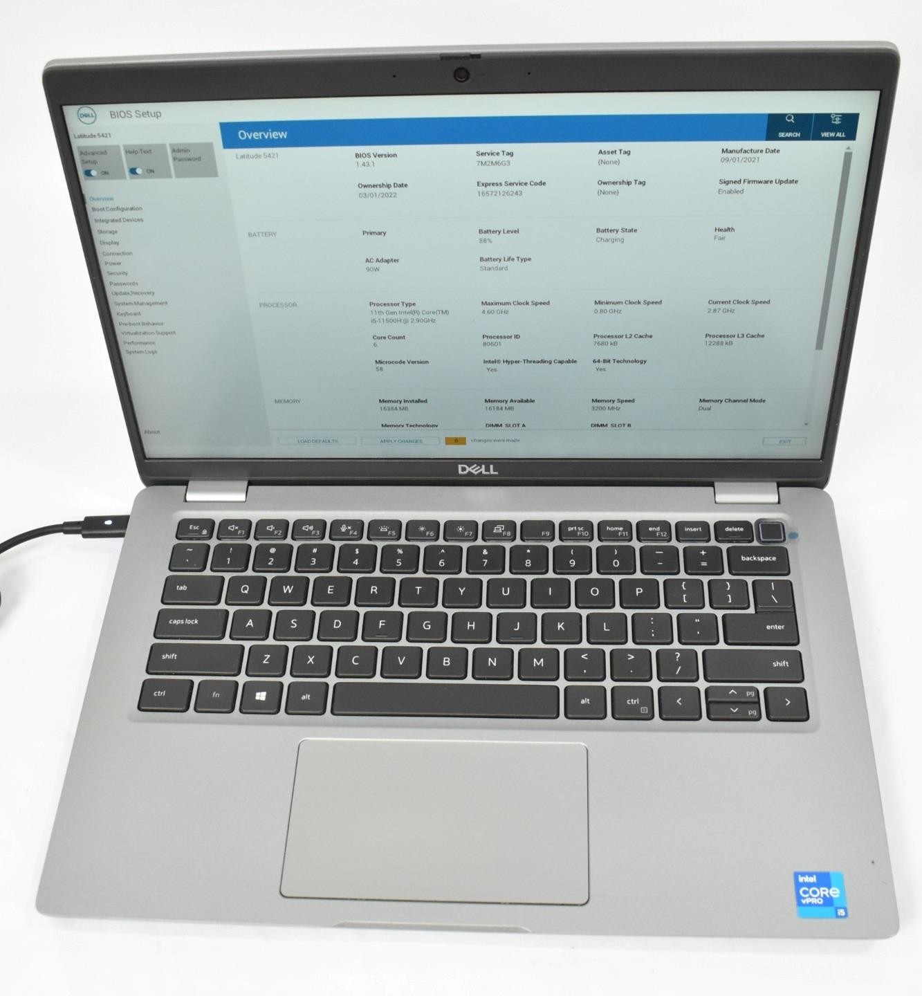 Dell Latitude 5421 Laptop i5-11500H 2.90GHz 16GB 256GB SSD 14″ No OS *See Issues