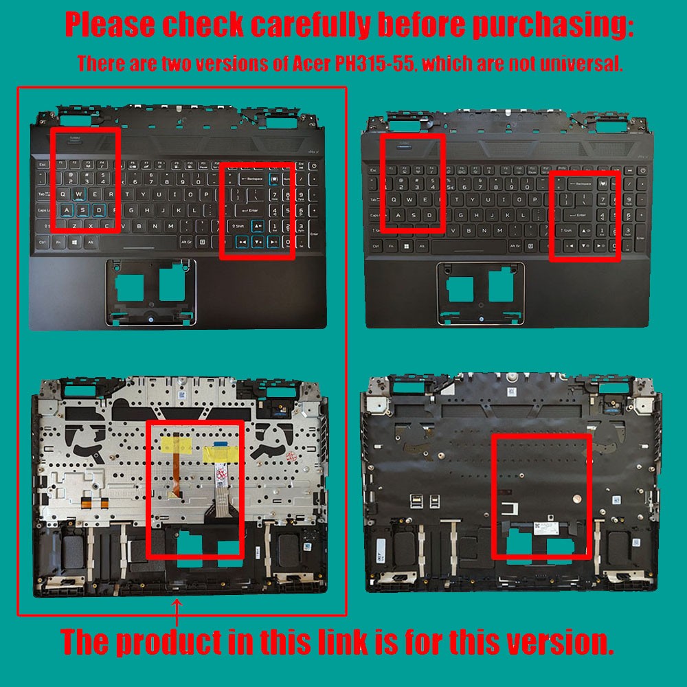 New w/ Backlit Palmrest Keyboard For Acer Predator Helios PH315-55 6B.QH8N2.001