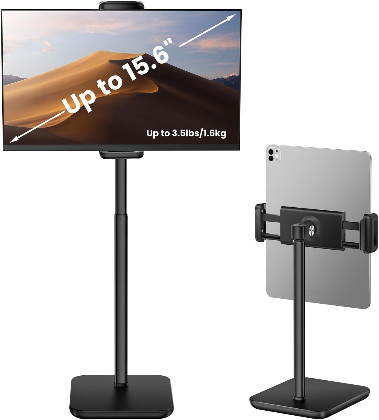 Height Adjustable Tablet Stand 3.5lb 1.6kg Max Support Up to 18″ Tall Slim