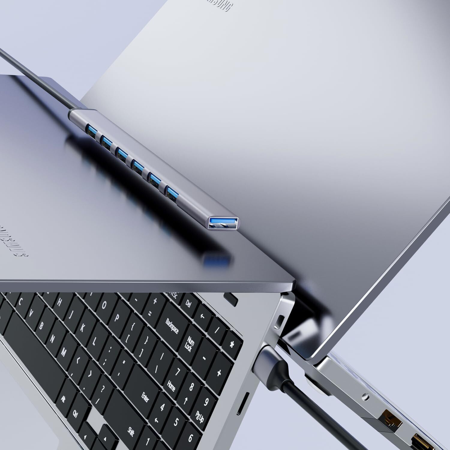 USB 3.0 Hub, Aluminium USB 3.0 7 Port Hub Expander,Ultra Slim Portable Data Hub