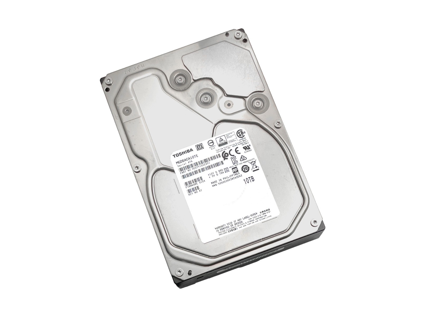 Toshiba 10TB 256MB 7200RPM SATA 6Gb/s 3.5″ Internal Enterprise HDD (MG06ACA10TE)