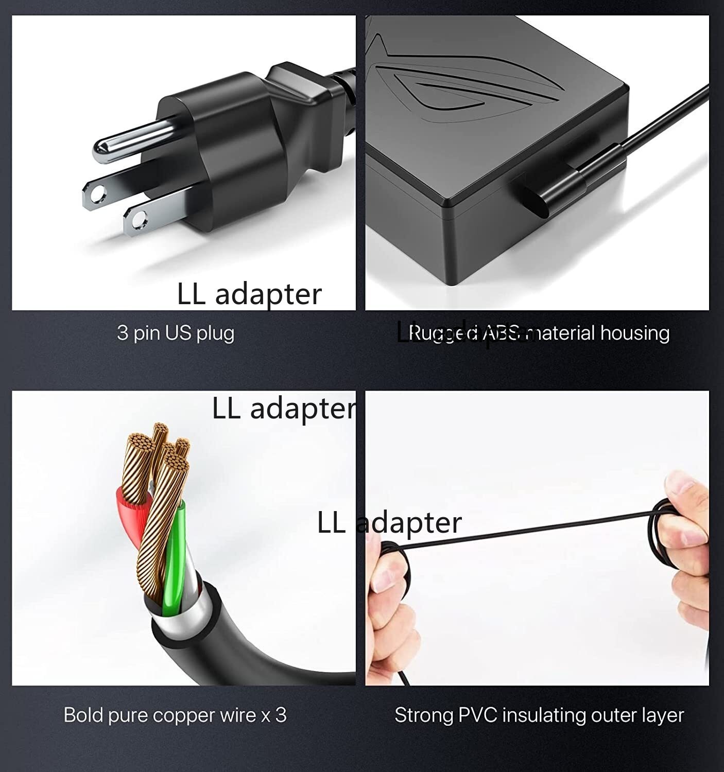 Original 240W Laptop Charger ASUS ROG Zephyrus S15 ADP-240EB B 6.0*3.7mm Adapter