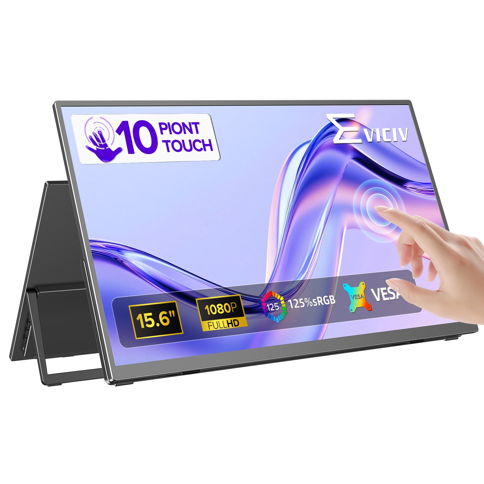 15.6″ Portable Monitor Touchscreen FHD IPS Display Screen Monitor with Kickstand