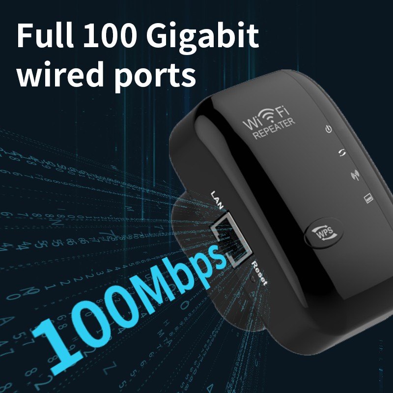 US Plug Wireless Internet Repeater WiFi Extender Booster 2.4GHz 300Mbps Speed