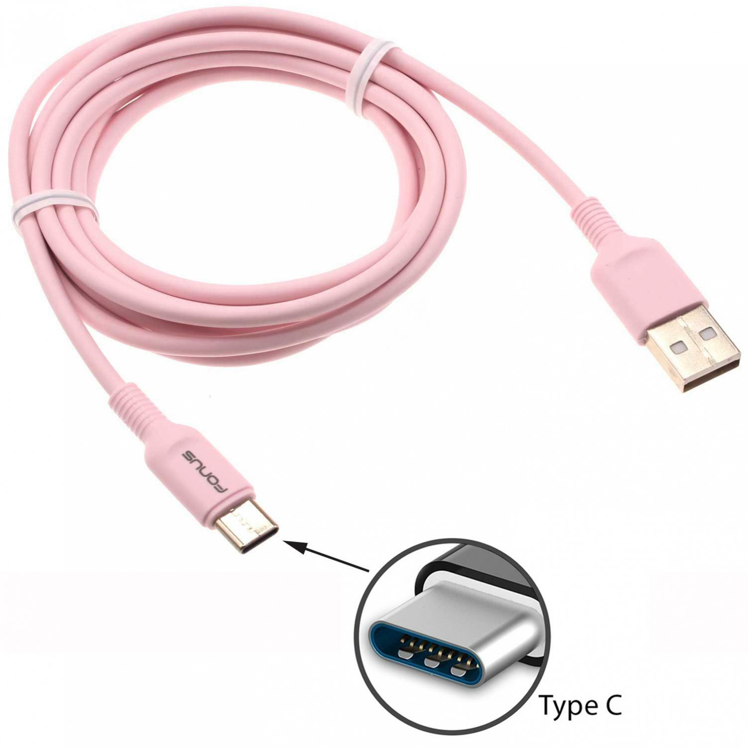 6FT USB-C CABLE PINK CHARGER CORD POWER WIRE TYPE-C FAST for PHONES & TABLETS