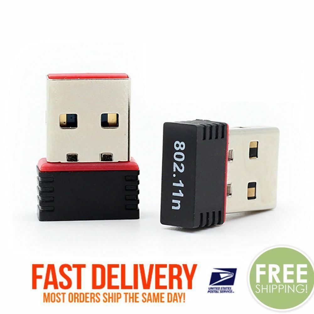 Lot of 10 Mini USB WiFi WLAN Wireless Network Adapter 802.11 Dongle RTL8188 WIN